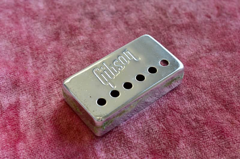 Vintage 1970's Gibson Embossed PAF Humbucking Bridge Pickup Cover 1972 1973 ES-335 image 1