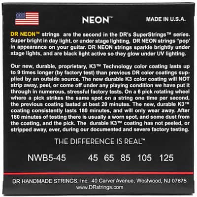 NWB5-45 Hi Def Neon White Medium 45-125 DR Strings image 3