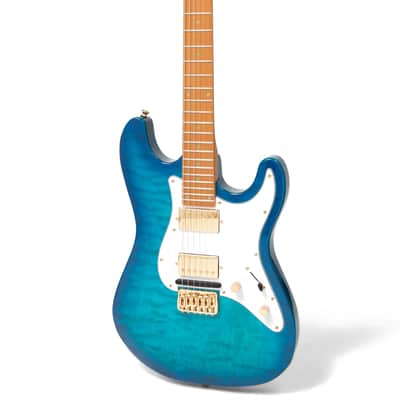 Jamstik Deluxe MIDI Guitar - Blue - B-Stock 2024 - Blue Flamed Maple Veneer with Transparent Finish image 4