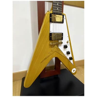 Gibson 58 Korina Flying V White Pickguard VOS image 5