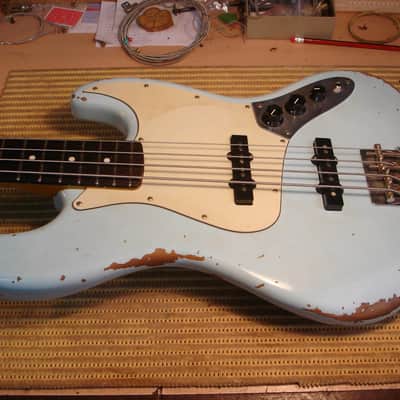 Rittenhouse Guitars '60 Custom shop jazz bass 2010 Light Blue image 6