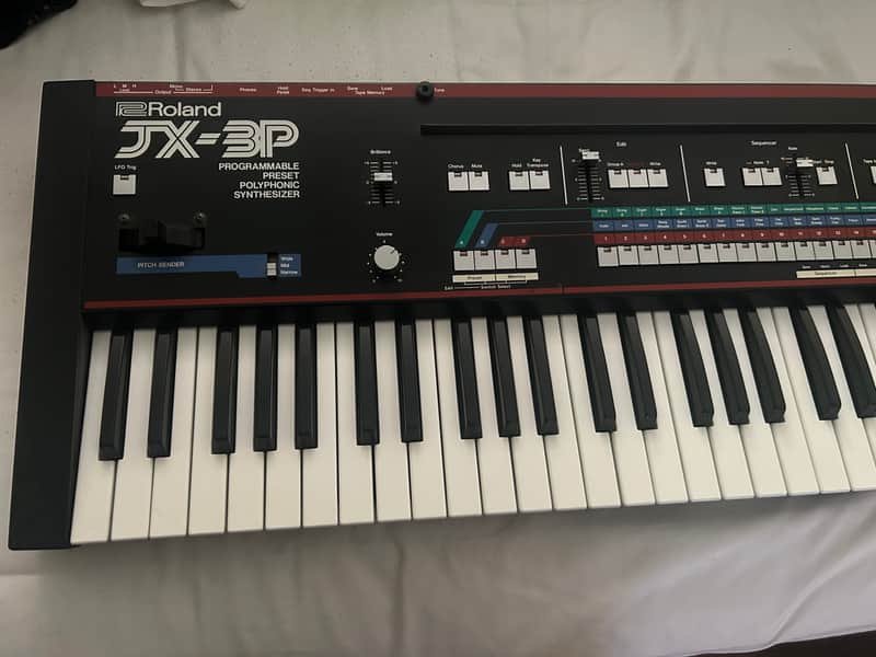 Roland JX-3P 61-Key Programmable Preset Polyphonic Synthesizer with PG-200 Programmer 1983 - 1985 - Black image 1
