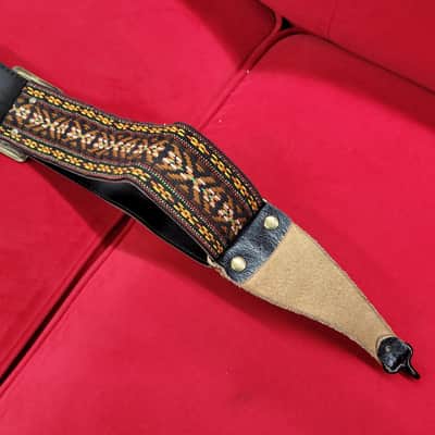 Vintage Ace/Bobby Lee style woven banjo strap - Brown/Multicolor image 8