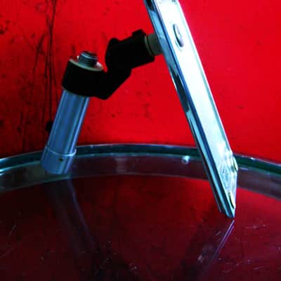 Vintage 1950's Shure 777 / 777S satin chrome crystal microphone harp mic Hi Z w mic clip and Ampex stand PROP REPAIR image 13