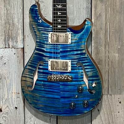 PRS Hollowbody II Piezo  Electric Guitar, Faded Blue Jean, Insane Flame, Help Support Small Business & Buy It Here ! image 2