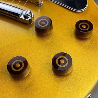 4pcs Amber Top Hat Guitar Knobs | Volume & Tone Control Knob Set for Les Paul & Electric Guitars | LP Style Speed Knobs Replacement image 2