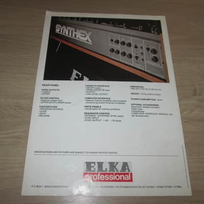Elka Synthex - 1981 - Original Vintage Synthesizer Brochure/Catalog image 3