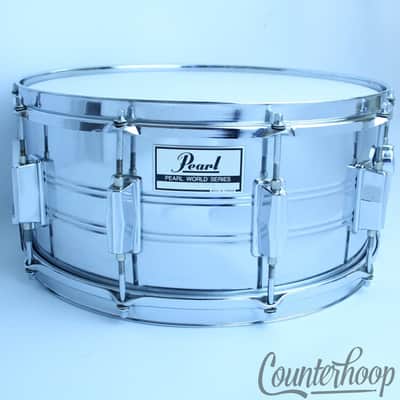 Pearl "World Series"14x6.5"Snare Drum 10-Lug Heavy Steel Vintage 80s Triple Rims image 1