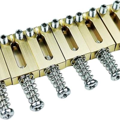 6PCS 10.8mm Guitar Bridge Saddles – Brass Tremolo Bridges Saddle for Telecaster Tele TL Stratocaster Strat ST Style Electric Guitar Replacement (10.8MM) image 2
