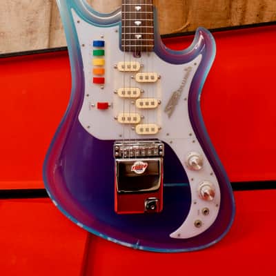 Teisco  Spectrum 5  1990 - Frosted Blue Acrylic image 2