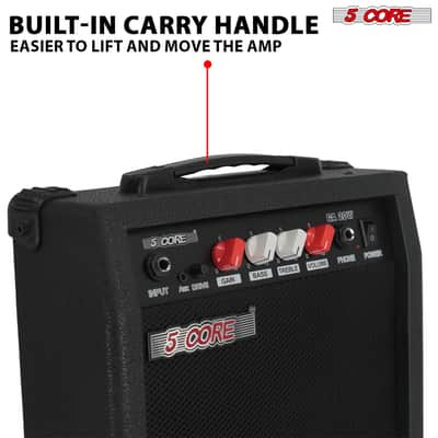 5 Core Guitar Amplifier 20W Electric Portable Mini Amp w Built in 6.5" Speaker Aux Headphone Jack image 10