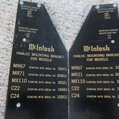 Pr McIntosh Panloc Mounting Brackets, Vintage USA Fit Fit MR67,MR71,MX110, C22, C24, 1960s/70s - Black image 1