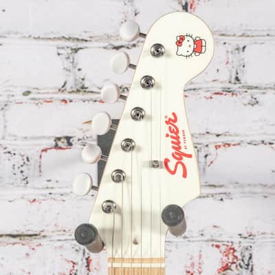 Squier by Fender x Hello Kitty - Stratocaster Electric Guitar - White - w/ Deluxe Hello Kitty Gigbag image 5