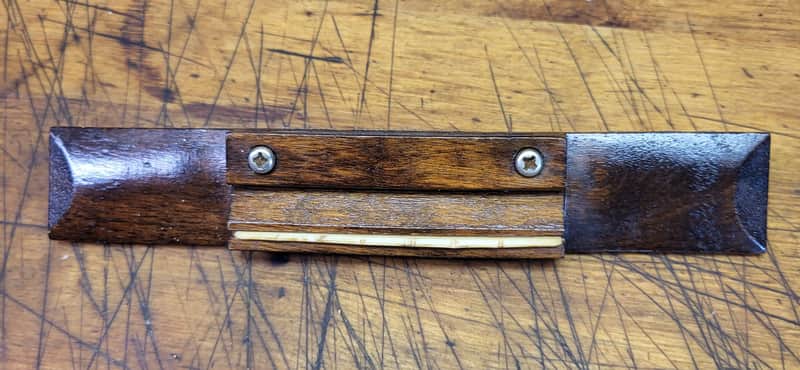 Vintage RARE 1966 Japan Checkmate Acoustic Guitar String Through Bridge Tailpiece Saddle with Original Installation Bolts Luthier Parts image 1