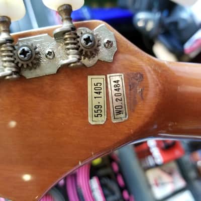 Teisco 559-1405 1960's Sunburst Vintage Electric Guitar w/ Gig Bag image 5