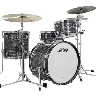 Ludwig Classic Oak Vintage Black Oyster Fab 14x20, 8x12, 14x14 Drums Shell Pack | Made in the USA | Authorized Dealer image 1
