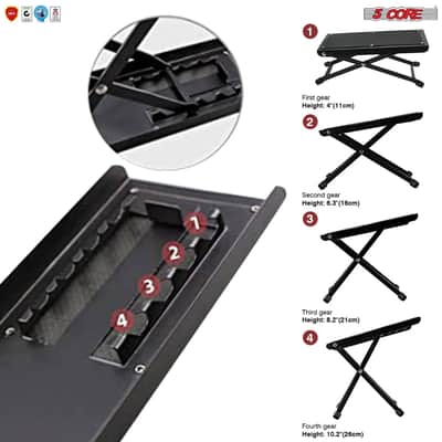 5 Core Guitar Foot Stool Foot Rest Adjustable Heights, Strong & Sturdy GFS 01 image 9