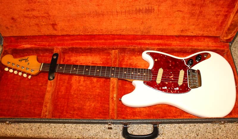 Fender Duo Sonic II 1964 Brazilian Rosewood Pre CBS Olympic White Original Fender hard case image 1