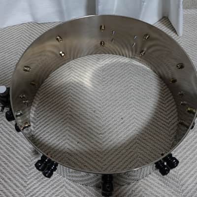 Kitano Takumi model 3mm thick Titanium w/ Titanium hoops snare drum 14x5.25 image 12