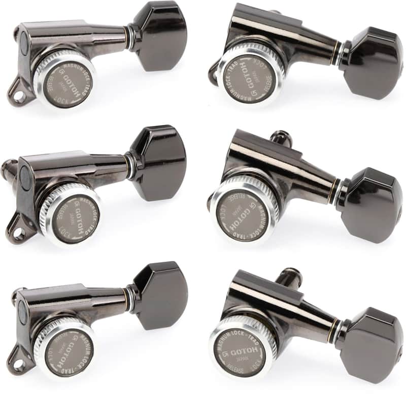 Gotoh SG381-07 MG-T Locking Tuning Machine Set - 6 In-line Right-handed  Cosmo Black image 1