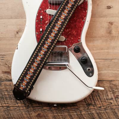 Vintage Black 60s/70s Hippie Guitar Strap / Handmade in the UK / Case Candy image 3