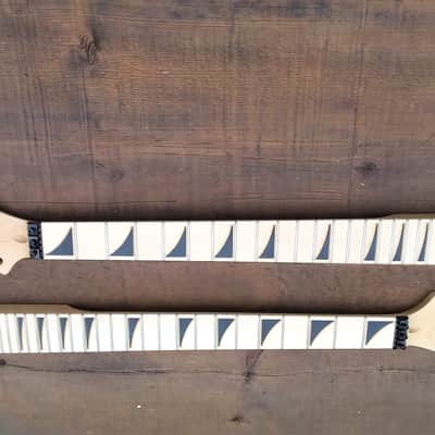 24  SHARK FIN BANANA NECK MAPLE GUITAR NECK WITH FLOYD ROSE NUT INSTALLED DIY NECK image 3