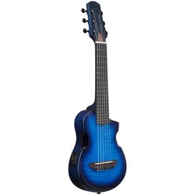 Ibanez AUP10FMNE Tenor Ukulele (with Gig Bag), Transparent Blue Sunburst image 4