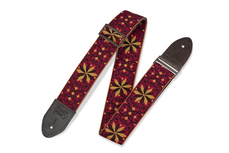 Levy's 2" Wide Jacquard Guitar Strap - Red/Yellow/Black image 1
