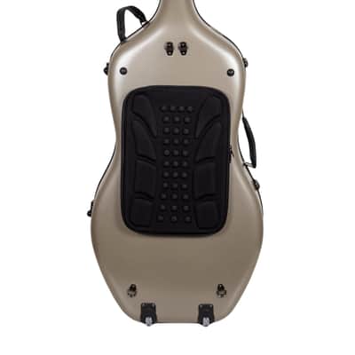 Crossrock Poly Carbon Case with Wheels fits 4/4 Full Size Cello, Includes Outside Music Pouch, 3 Handles, Detachable Straps-Champagne image 6