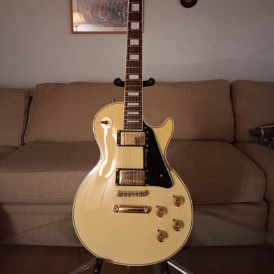 Burny Burny Randy Rhodes Les Paul Custom Mid 1980's - Aged white image 1