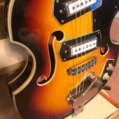 Trump Teisco violin guitar 1960s Sunburst by Tiesco image 3