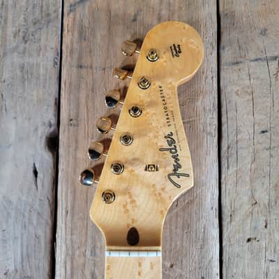 Fender  Stratocaster Neck Limited Edition Custom Shop 2022 Birdseye Gold Tuners - Natural image 2