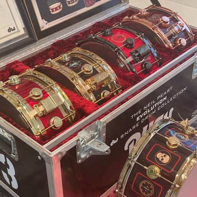 DW Neil Peart Rush “SUPER” Evolution Snare Drum Collection Featuring a total of 5 (five) Snares 1995-2004-2007-2010-2016 - Custom image 2