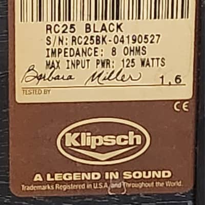 Klipsch Klipsch RC-25 vintage-era home theater center channel speaker 2000 - Black image 5