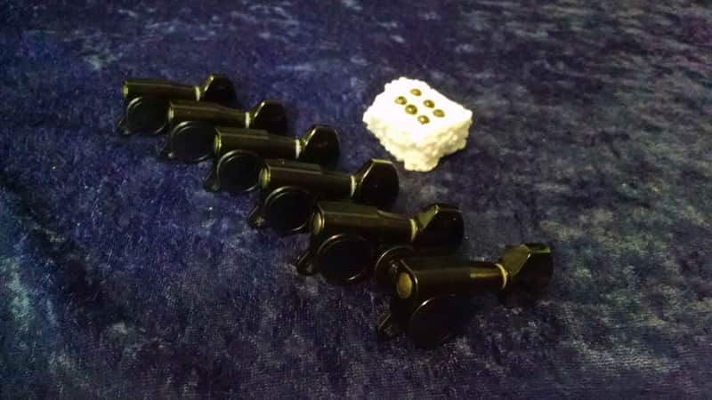 1980s Gotoh Black Tuners R-hand 6 in Line Tuners image 1