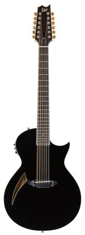 ESP LTD TL-12 Thinline 12-String Acoustic Electric Guitar Black image 1