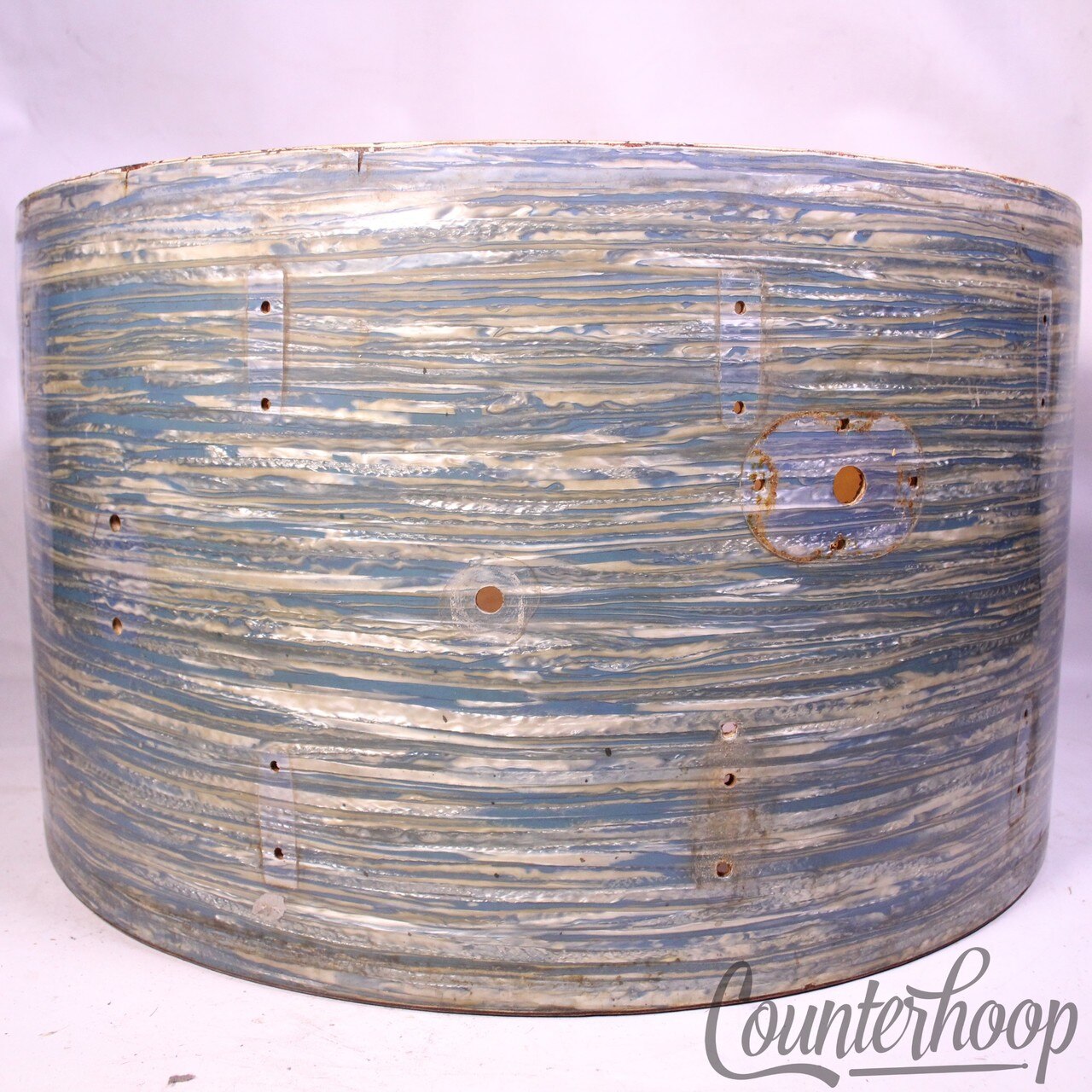 Leedy & Ludwig 24x14" Bass Drum Shell Blue Oyster Pearl Vintage 50s 3-Ply Maple — main photograph