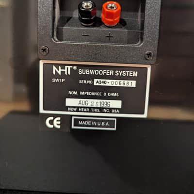 Lab Certified NHT SW1P Passive Subwoofer- Piano Black Finish (1996) image 3