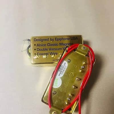 Epiphone Alnico Classic Magnets Pickups Neck+Bridge in Gold image 2
