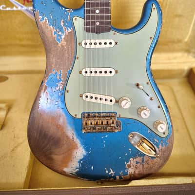 Fender Fender Custom Shop Wild West Guitars 25th Anniversary 1960 Stratocaster Heavy Relic 2024 - Lake Placid Blue image 4