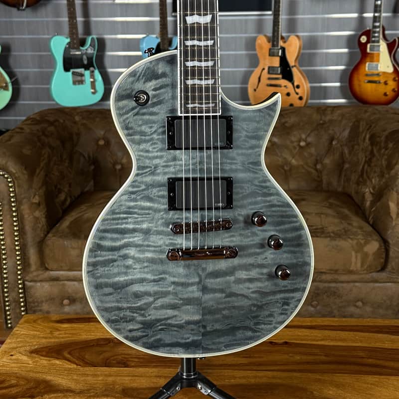 ESP LTD EC-401 QM See Thru Black Satin - 3,292 kg - SN# W22121275 - NEW image 1