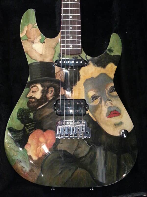Schecter USA original Masterworks #5, NOS 1998 Toulouse-Lautrec Custom Graphic image 1