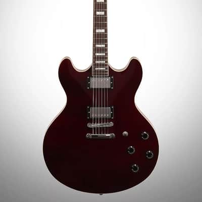 D'Angelico Premier DC Semi-Hollow Double Cutaway with Stop-Bar Tailpiece, No F Holes