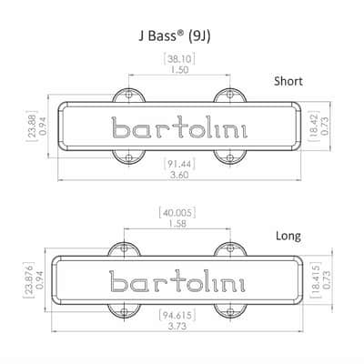 Bartolini 9CBJD1 4-String Classic Dual Coil J Bass pickup set image 2