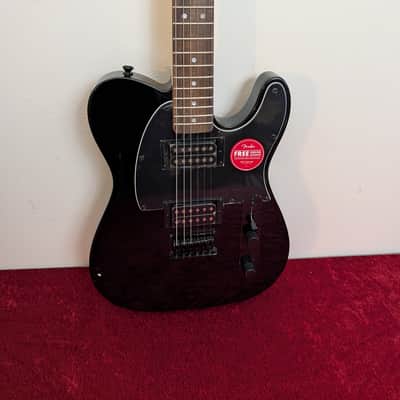Squier FSR Affinity Telecaster HH 2020 - 2021 - Metallic Black - Black Hardware and Matching Headstock image 3