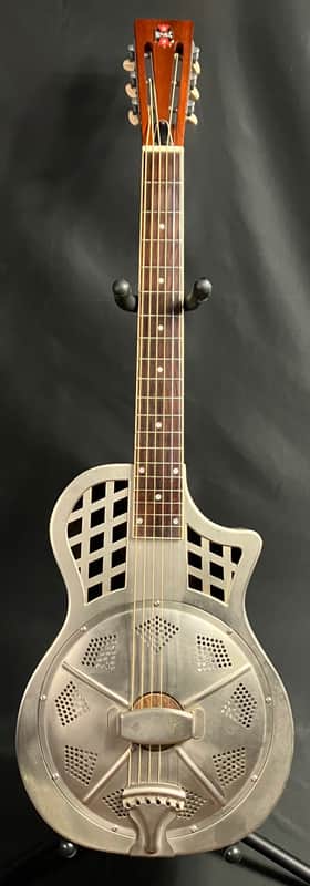 Republic Highway 61 Standard Cutaway Steel Body Resonator Guitar Antique Steel image 1