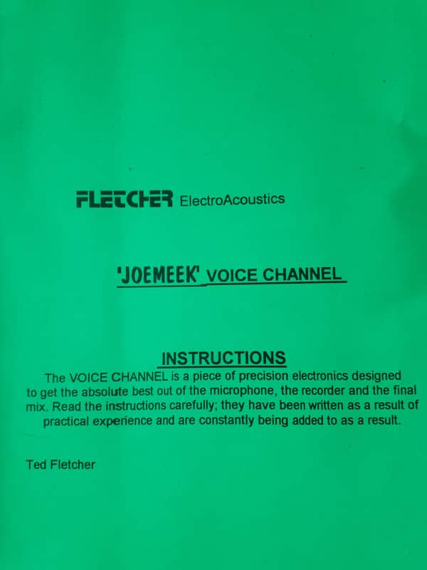 Fletcher Electroacoustics Joemeek Voice Channel