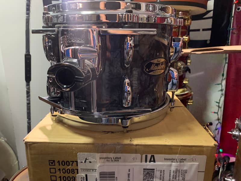 Pearl Masters 7” by 10” Tom Maple/Gum Series Tom w/OptiMount BLACK DIAMOND PEARL Excellent image 1