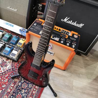 Schecter Demon 7 Crimson Red Burst Stock B image 2