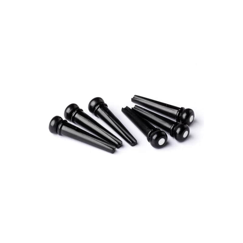 Standard Guitar Bridge Pin Set of 6 - Black with White Dot image 1